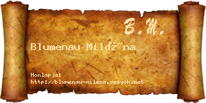 Blumenau Miléna névjegykártya